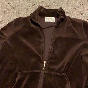 Juicy velour brown zip up